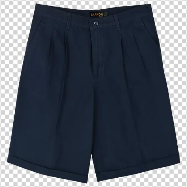 Navy Blue Pleated Shorts PNG Transparent Background