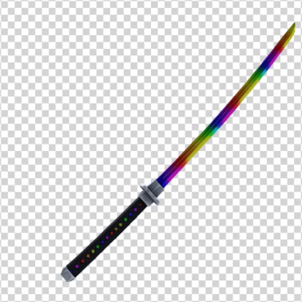 Rainbow Katana Sword PNG Transparent Background