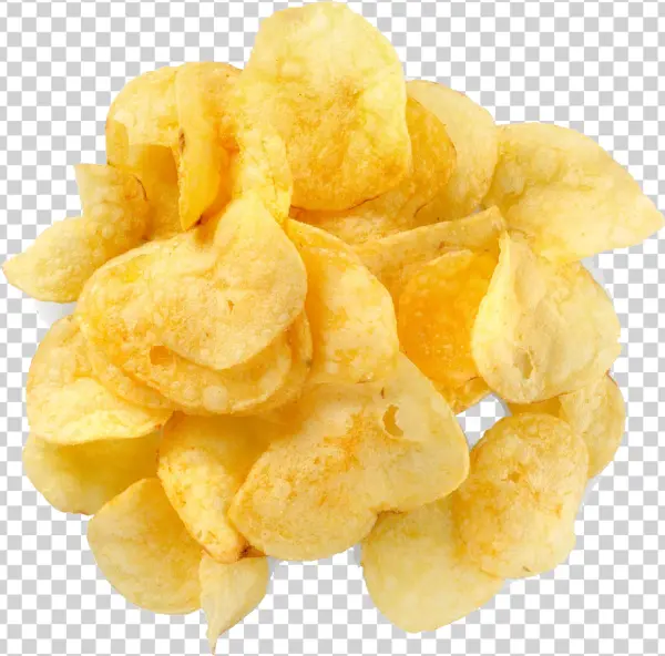 Pile of Crispy Potato Chips PNG Transparent Background