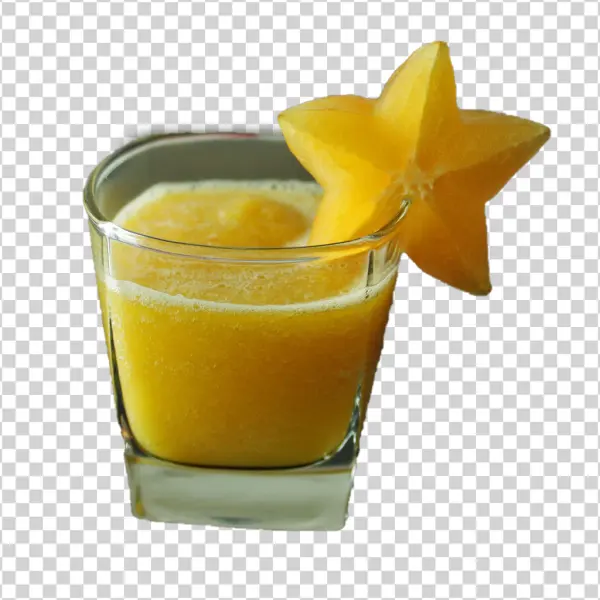 Starfruit Juice Glass PNG Transparent Background