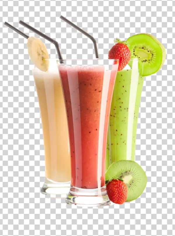 Three Fruit Smoothies PNG Transparent Background