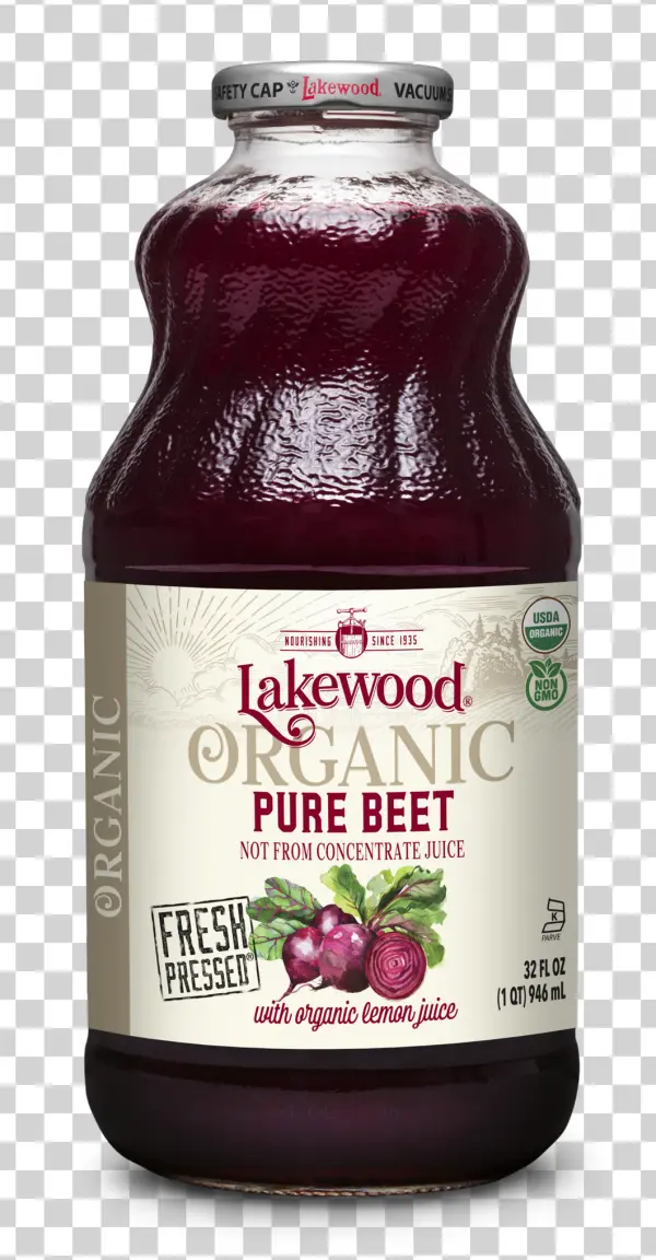Lakewood Organic Pure Beet Juice Bottle PNG