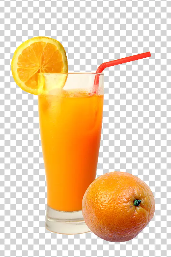 Fresh Orange Juice with Whole Orange PNG Transparent