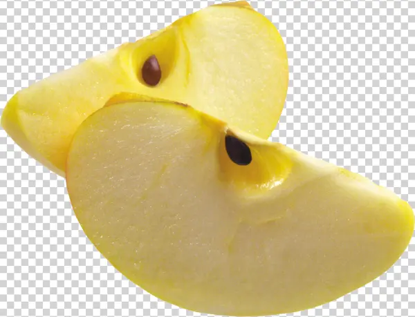 Fresh Yellow Apple Slices PNG Transparent Background
