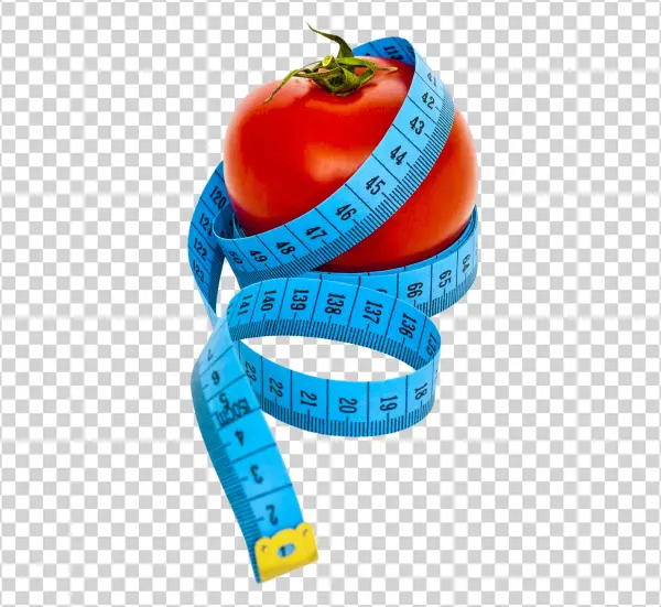 Tomato with Measuring Tape PNG Transparent Background