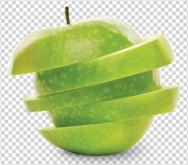 Green Sliced Apple Transparent Background