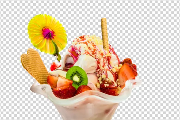 Delicious Ice Cream Sundae PNG Transparent Background
