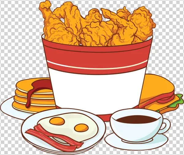 Fast Food Meal Combo PNG Transparent