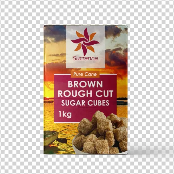Sucranna Brown Rough Cut Sugar Cubes Box PNG Transparent