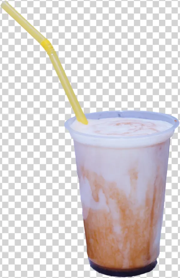 Strawberry Milkshake with Straw PNG Transparent Background