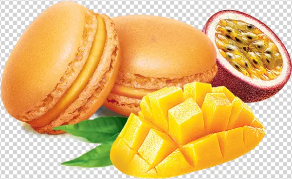 Fruity Macarons Mango and Passion Fruit PNG