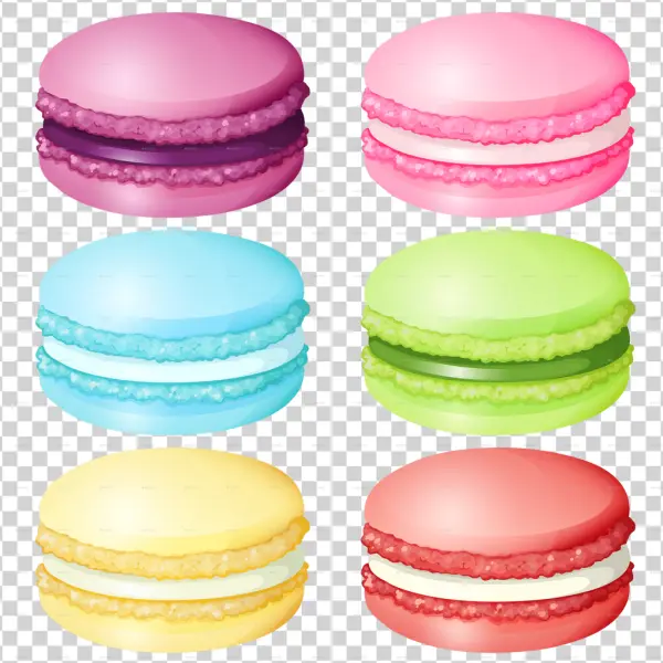 Assorted Colorful Macarons PNG Transparent Background