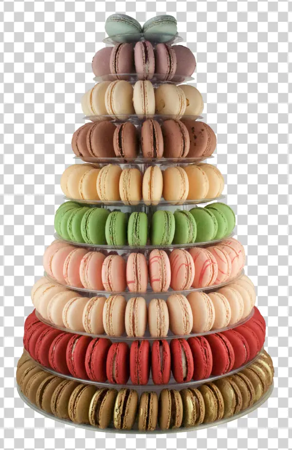 Assorted Macaron Tower PNG Transparent
