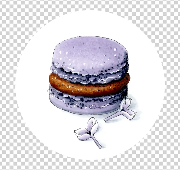 Watercolor Lavender Macaroon PNG Transparent Background