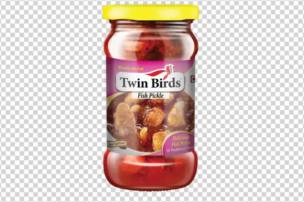 Twin Birds Fish Pickle Jar PNG
