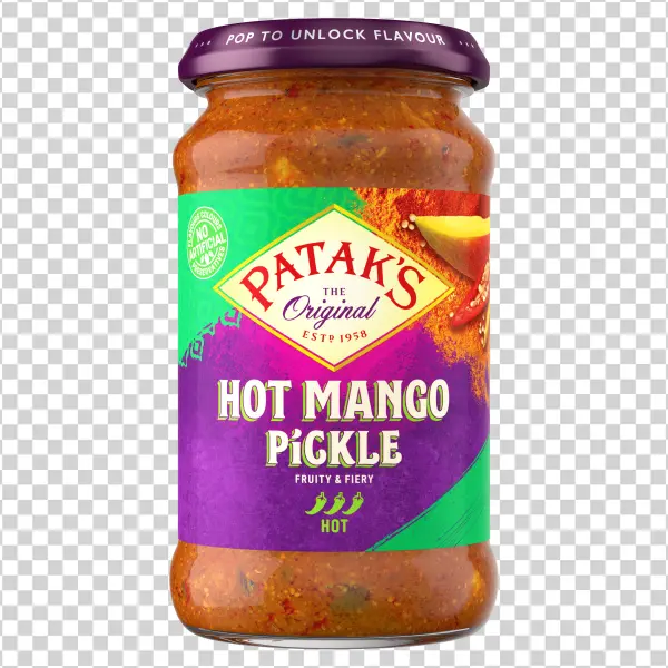 Patak's Hot Mango Pickle Jar PNG Transparent Background