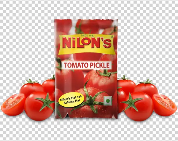 Nilon's Tomato Pickle Packet with Fresh Tomatoes PNG