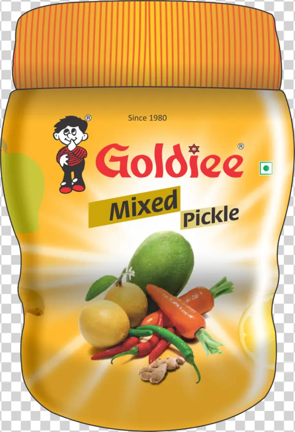 Goldiee Mixed Pickle Jar PNG Transparent Background