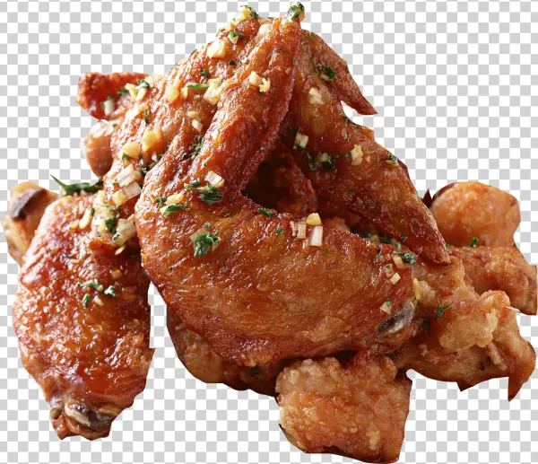 Crispy Garlic Chicken Wings PNG Transparent Background