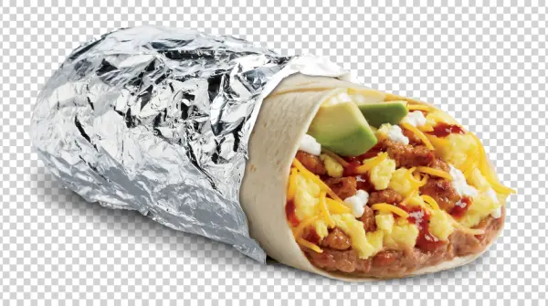 Breakfast Burrito with Avocado PNG Transparent Background