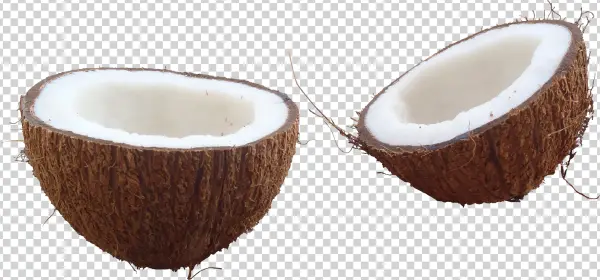 Cracked Coconut Halves PNG Transparent Background