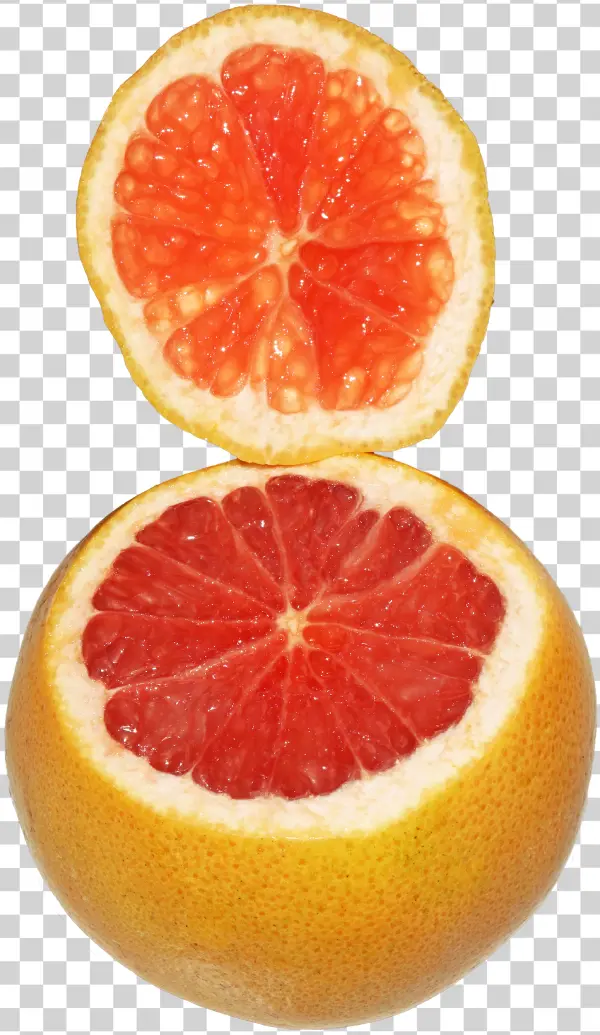 Sliced Pink Grapefruit PNG Transparent Background