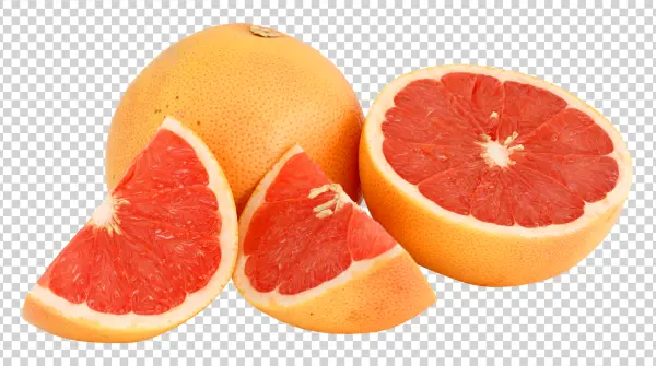 Whole and Sliced Red Grapefruit PNG Transparent