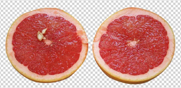 Two Halved Grapefruit PNG Transparent Background