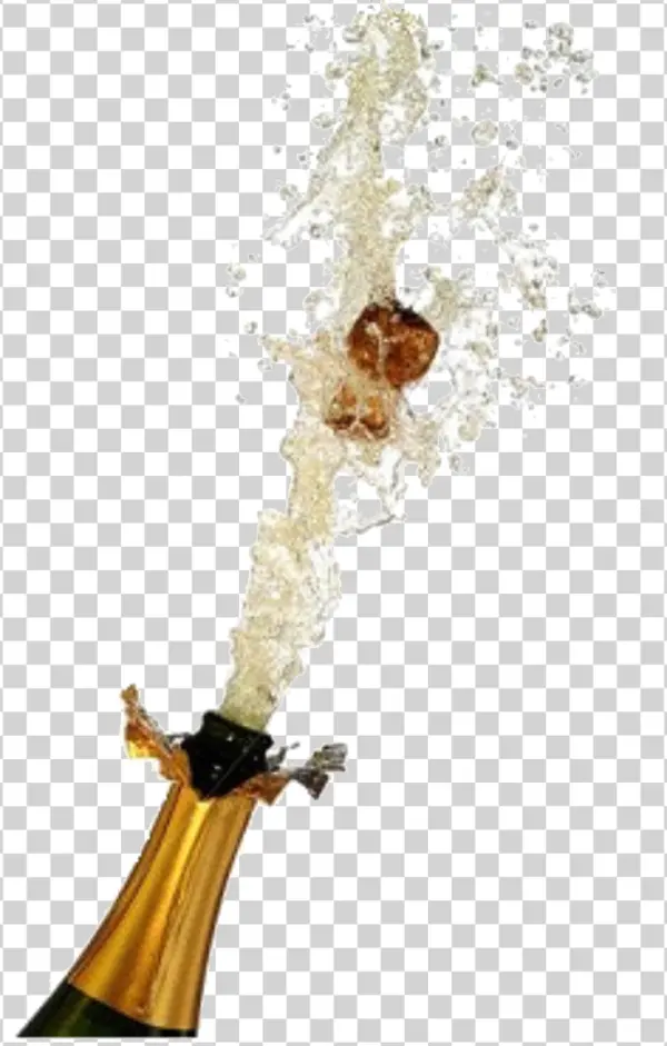 Champagne Explosion with Popping Cork PNG Transparent Background