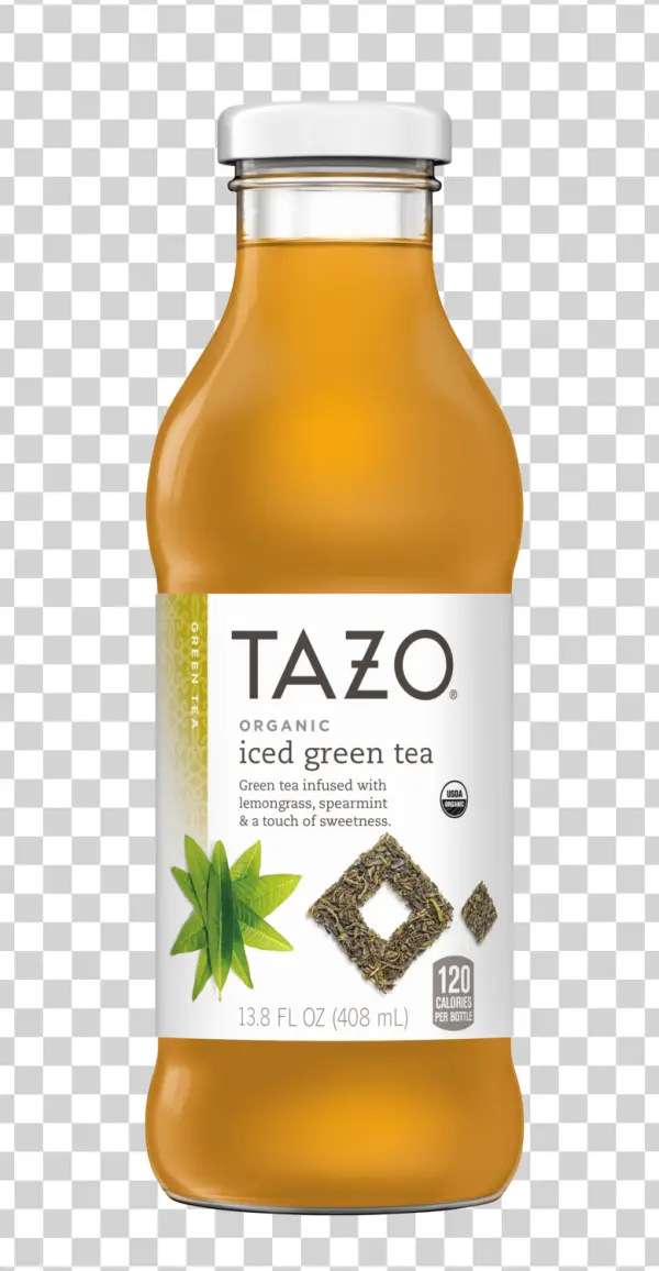 Tazo Organic Iced Green Tea Bottle PNG Transparent Background