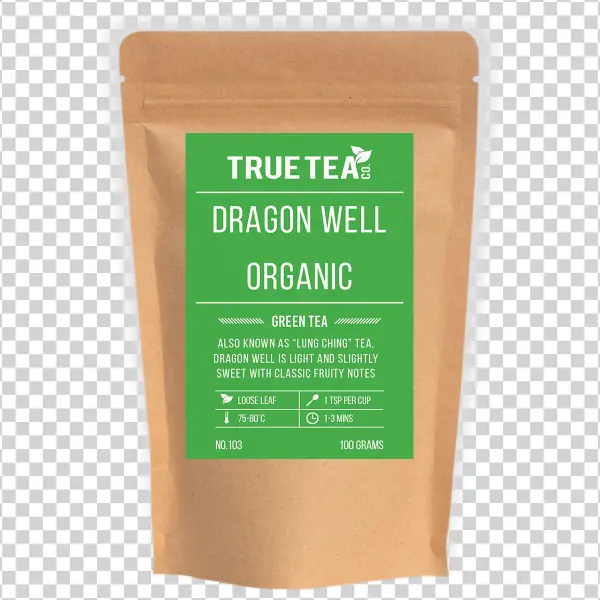 Organic Green Tea Packaging Pouch PNG