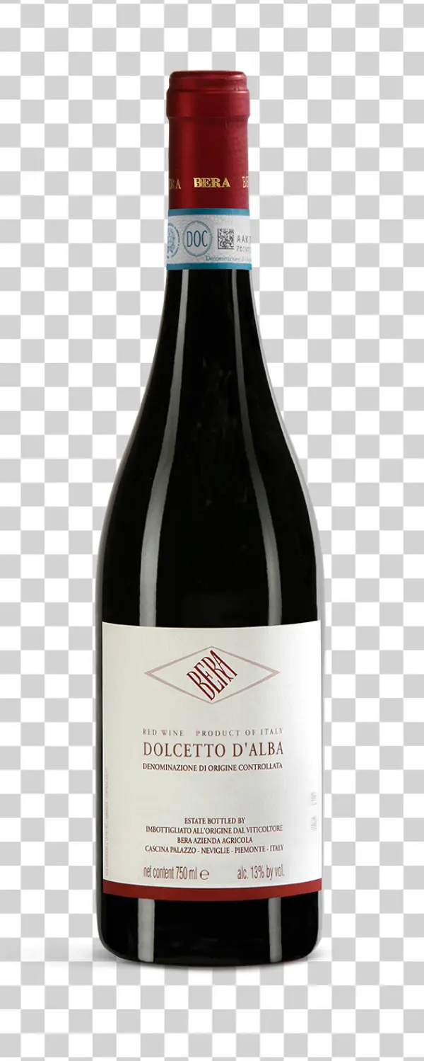 Bera Dolcetto d'Alba Red Wine Bottle PNG Transparent Background