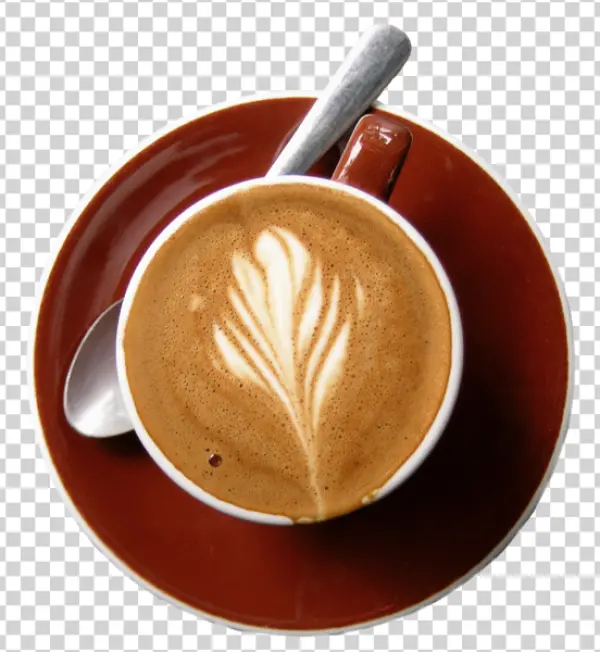 Latte Art Coffee Cup PNG Transparent Background