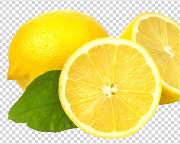 Fresh Lemons with Green Leaf PNG Transparent