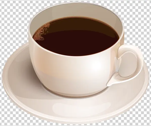 Coffee Cup with Saucer PNG Transparent Background