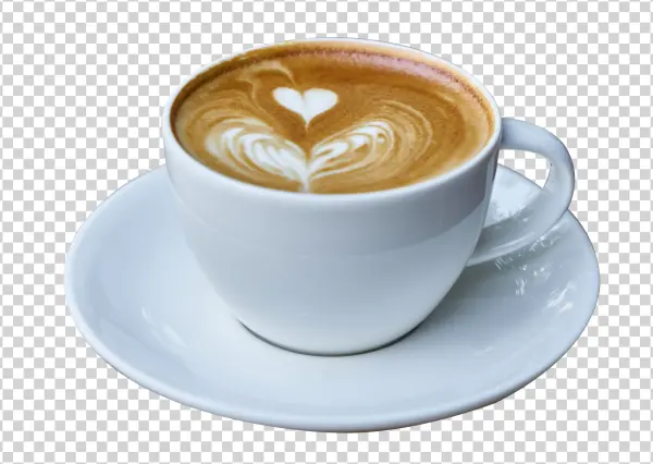 Latte Art Coffee Cup PNG Transparent Background