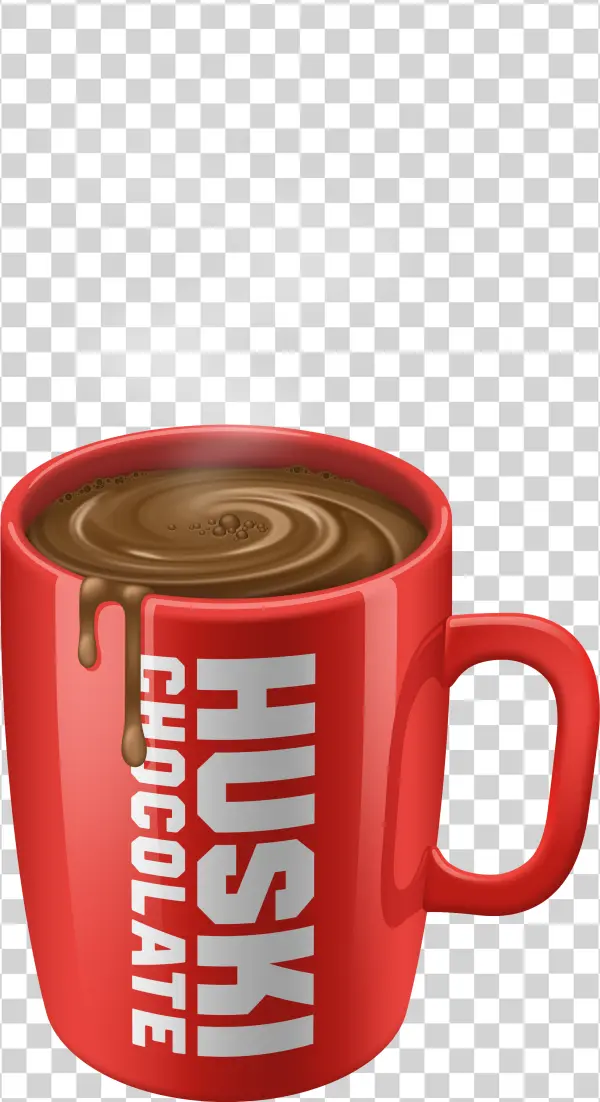 Red Hot Chocolate Mug with Steam PNG Transparent Background