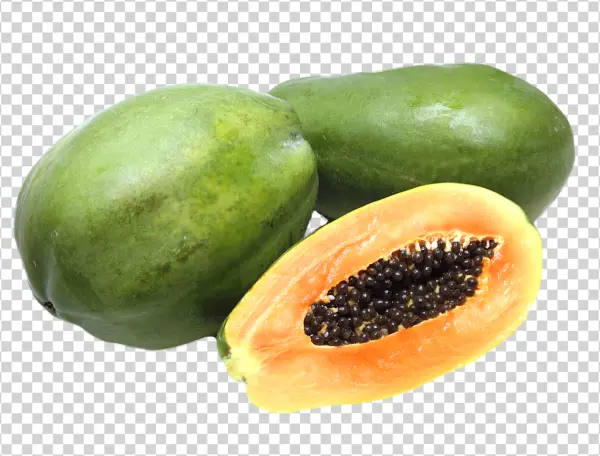 Fresh Papayas with Slice PNG Transparent Background