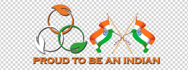 Proud to be an Indian with Flags and Logo PNG