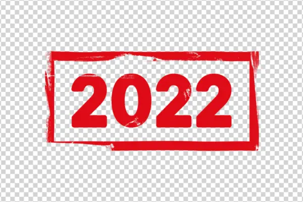 Red 2022 Grunge Stamp PNG Transparent Background