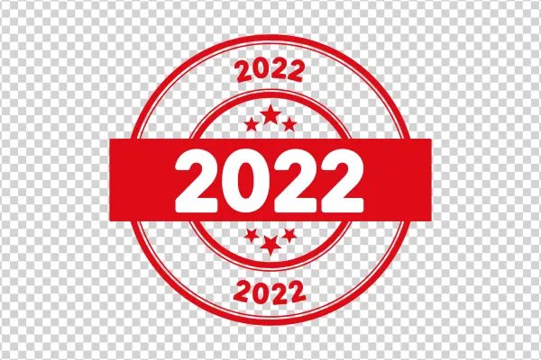 Year 2022 Red Grunge Stamp PNG