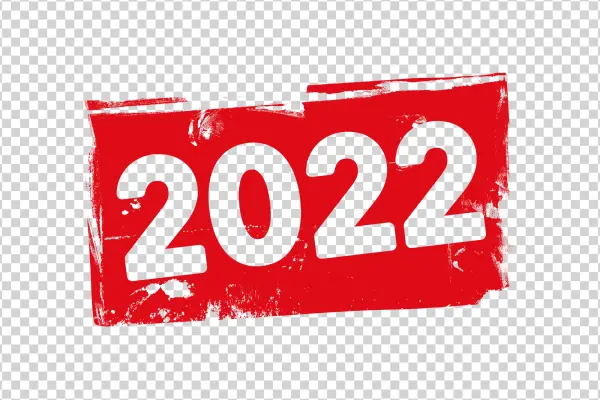 2022 Distressed Red Stamp PNG