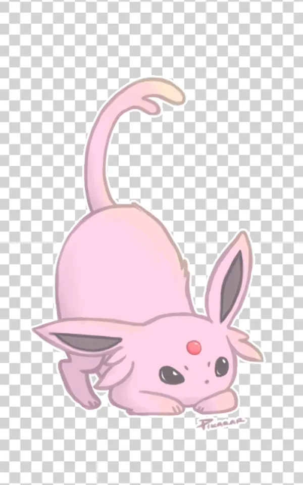 Cute Pink Espeon Pokémon PNG Transparent Background