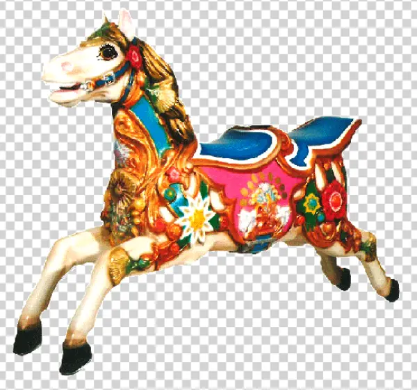 Vibrant Ornate Carousel Horse PNG