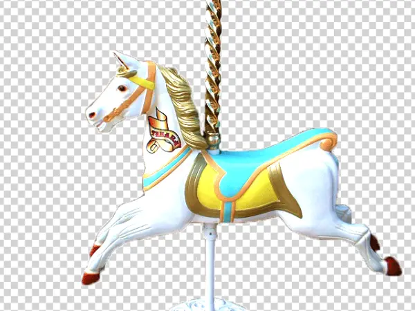 White Carousel Horse PNG Transparent Background
