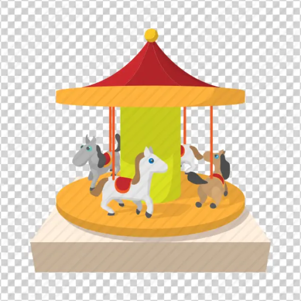 Amusement Park Carousel PNG Transparent Background