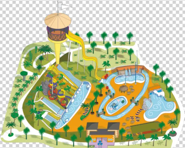 Water Park Map Illustration PNG Transparent