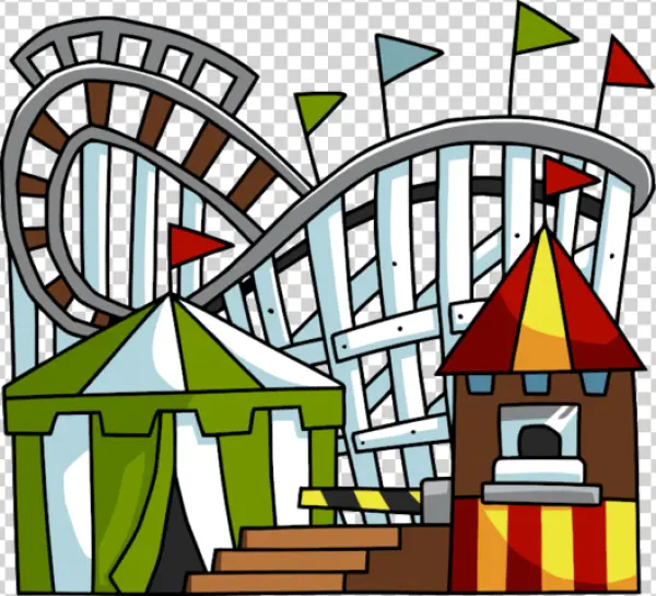 Cartoon Amusement Park PNG Transparent Background
