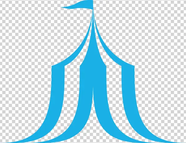 Blue Striped Circus Tent PNG