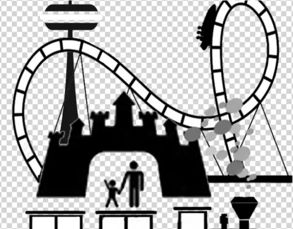 Amusement Park Silhouette Icon PNG Transparent